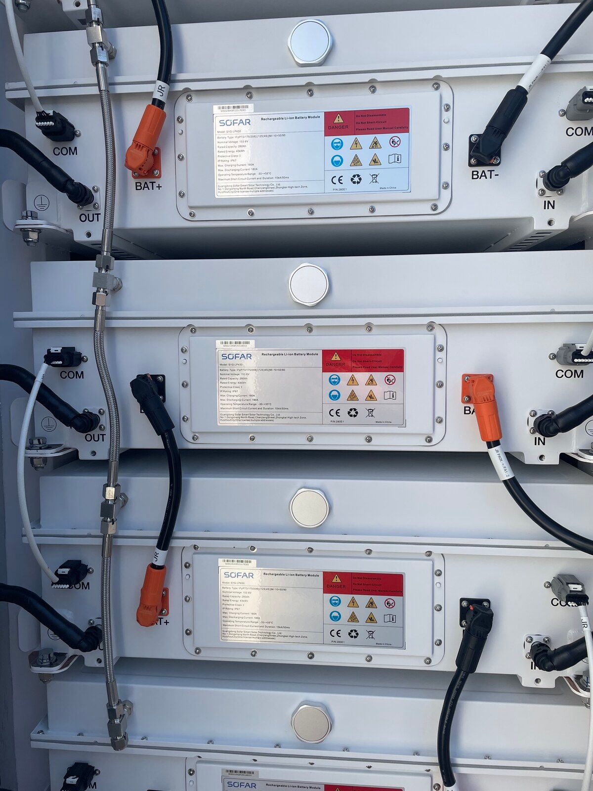 Thuisbatterij voor opslag van zonne-energie in een technische ruimte